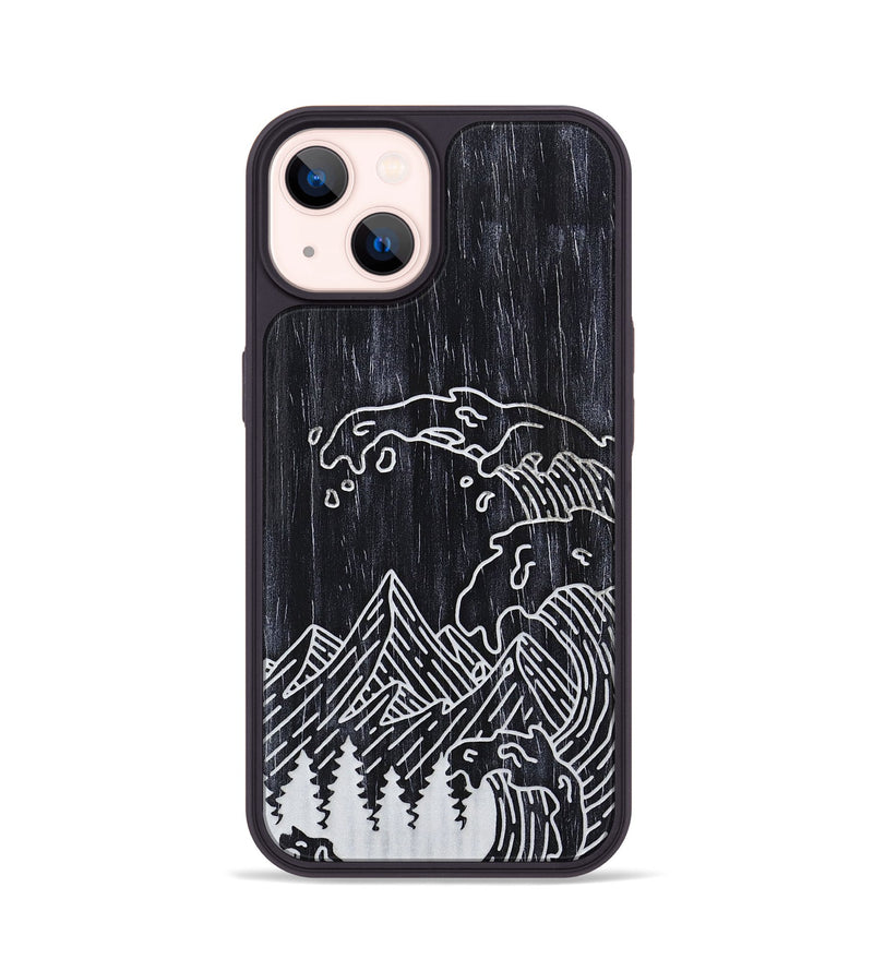 iPhone 14 Wood+Resin Phone Case - Wave - Ebony (Curated)