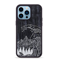 iPhone 14 Pro Max Wood+Resin Phone Case - Wave - Ebony (Curated)