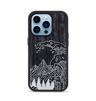 iPhone 14 Pro Wood+Resin Phone Case - Wave - Ebony (Curated)