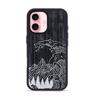 iPhone 16 Wood+Resin Phone Case - Wave - Ebony (Curated)