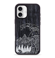 iPhone 16 Plus Wood+Resin Phone Case - Wave - Ebony (Curated)