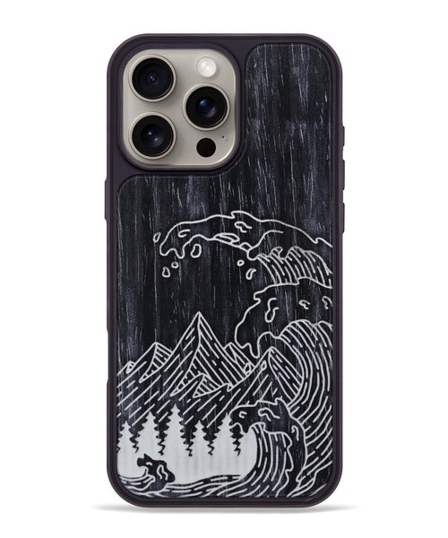 iPhone 16 Pro Max Wood Phone Case - Wave - Ebony (Curated)