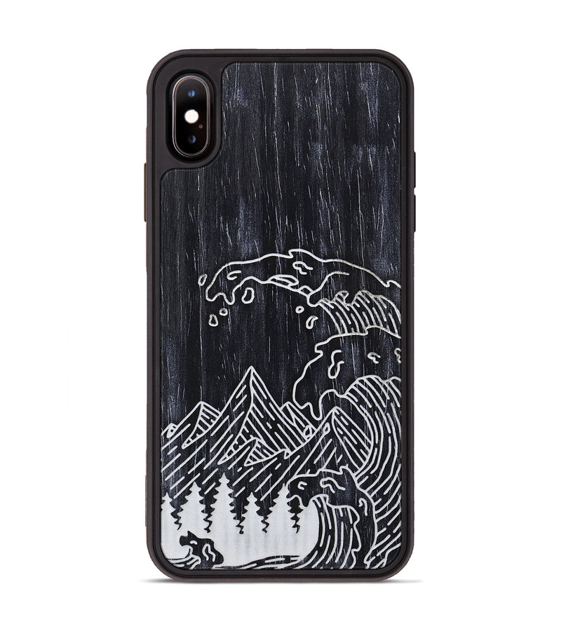 iPhone Xs Max Wood+Resin Phone Case - Wave - Ebony (Curated)