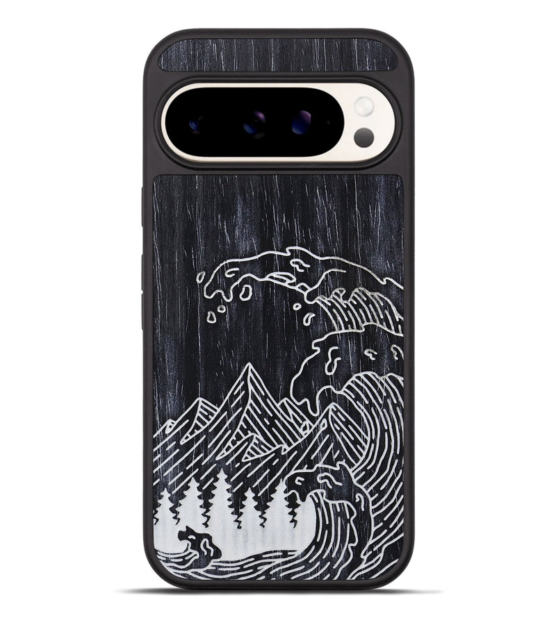 Pixel 9 Pro XL Wood+Resin Phone Case - Wave - Ebony (Curated)