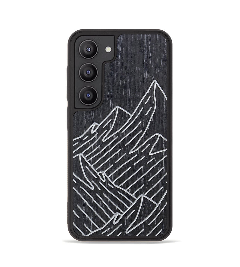 Galaxy S23 Wood+Resin Phone Case - Mountain - Ebony (Curated)