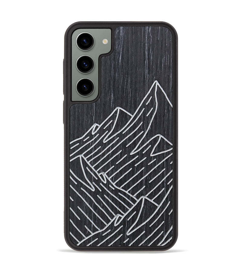 Galaxy S23 Plus Wood+Resin Phone Case - Mountain - Ebony (Curated)