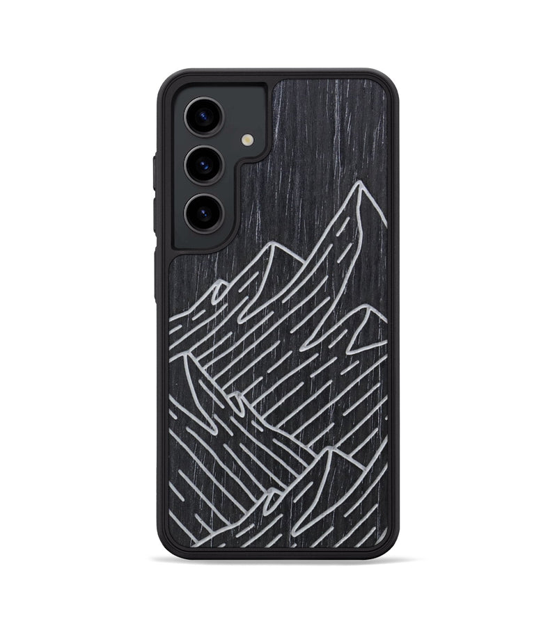 Galaxy S24 Wood+Resin Phone Case - Mountain - Ebony (Curated)