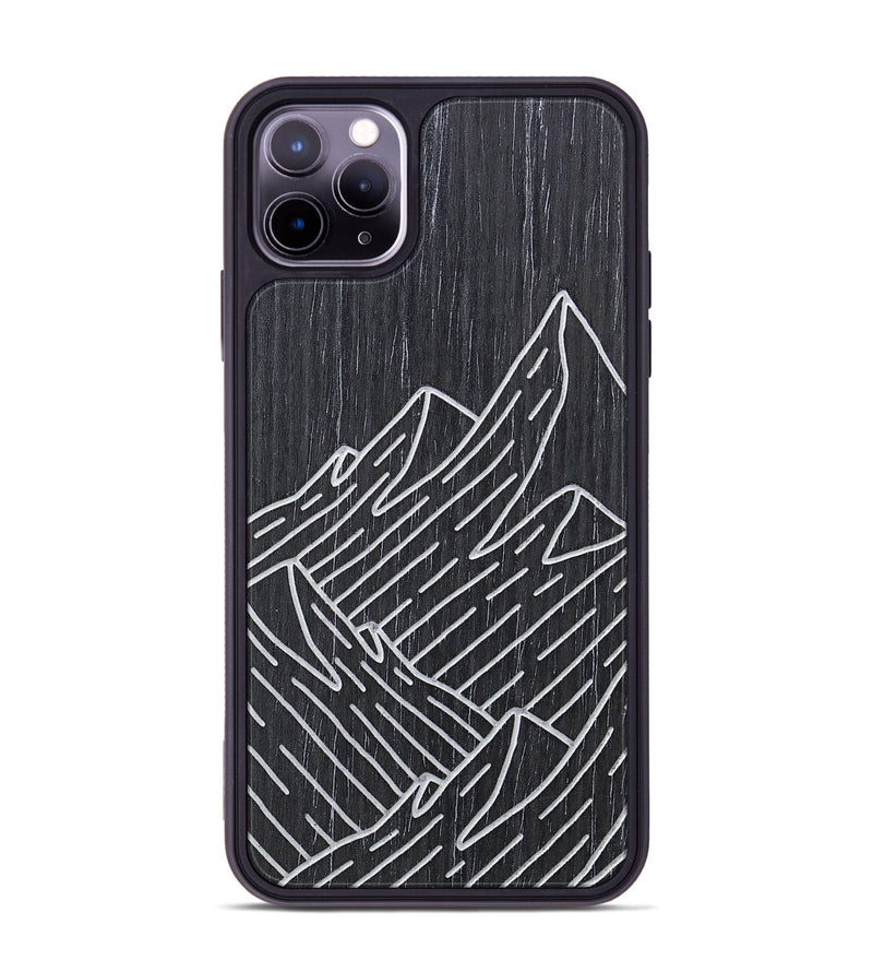 iPhone 11 Pro Max Wood+Resin Phone Case - Mountain - Ebony (Curated)