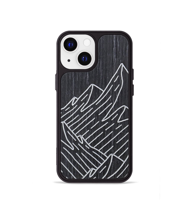 iPhone 13 mini Wood+Resin Phone Case - Mountain - Ebony (Curated)