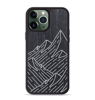 iPhone 13 Pro Max Wood+Resin Phone Case - Mountain - Ebony (Curated)