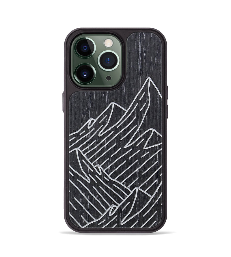 iPhone 13 Pro Wood+Resin Phone Case - Mountain - Ebony (Curated)