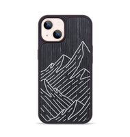 iPhone 14 Wood+Resin Phone Case - Mountain - Ebony (Curated)