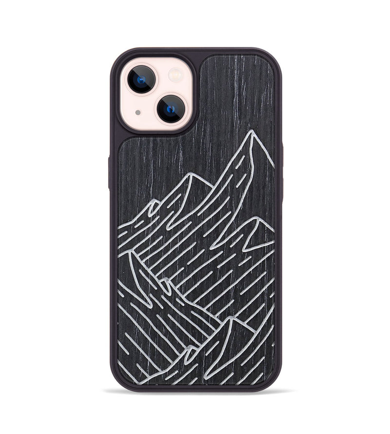 iPhone 14 Wood+Resin Phone Case - Mountain - Ebony (Curated)