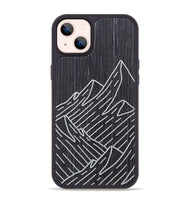 iPhone 14 Plus Wood+Resin Phone Case - Mountain - Ebony (Curated)