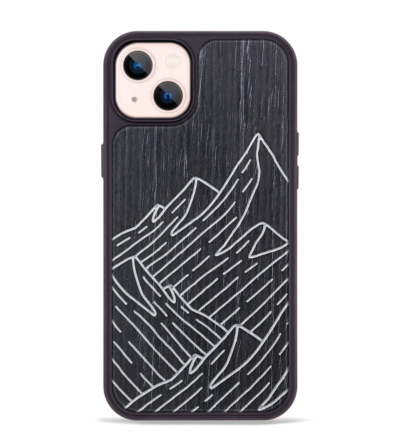 iPhone 14 Plus Wood+Resin Phone Case - Mountain - Ebony (Curated)