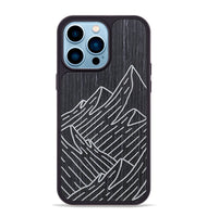 iPhone 14 Pro Max Wood+Resin Phone Case - Mountain - Ebony (Curated)