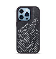 iPhone 14 Pro Wood+Resin Phone Case - Mountain - Ebony (Curated)