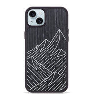 iPhone 15 Plus Wood+Resin Phone Case - Mountain - Ebony (Curated)