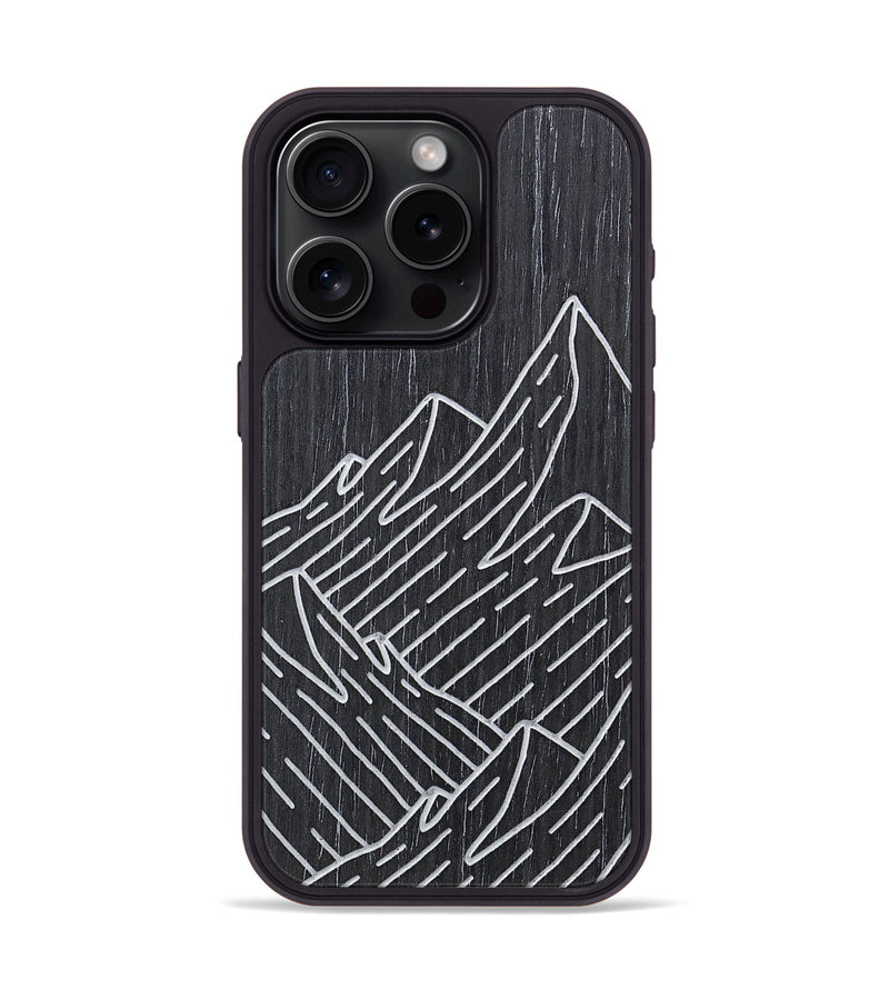 iPhone 15 Pro Wood+Resin Phone Case - Mountain - Ebony (Curated)