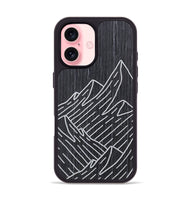 iPhone 16 Wood+Resin Phone Case - Mountain - Ebony (Curated)