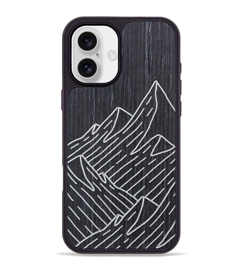 iPhone 16 Plus Wood+Resin Phone Case - Mountain - Ebony (Curated)