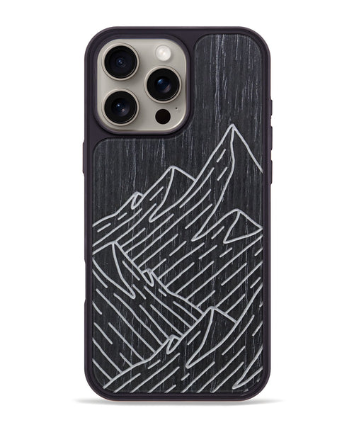 iPhone 16 Pro Max Wood Phone Case - Mountain - Ebony (Curated)