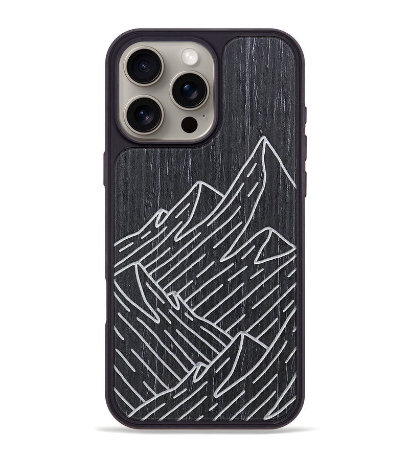 iPhone 16 Pro Max Wood+Resin Phone Case - Mountain - Ebony (Curated)