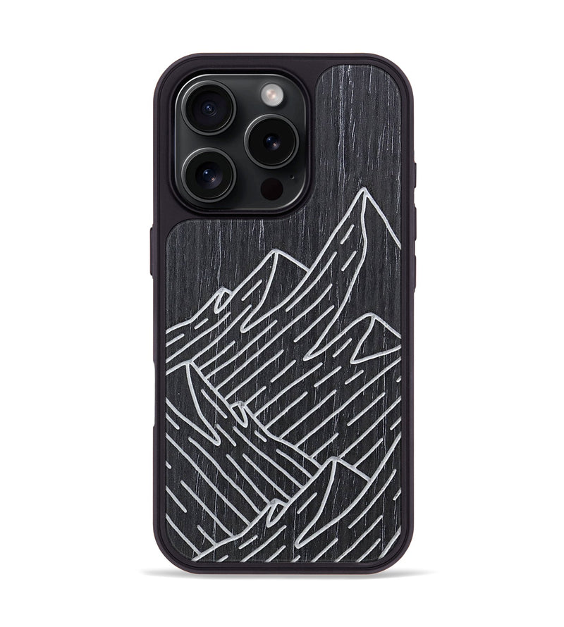 iPhone 16 Pro Wood+Resin Phone Case - Mountain - Ebony (Curated)