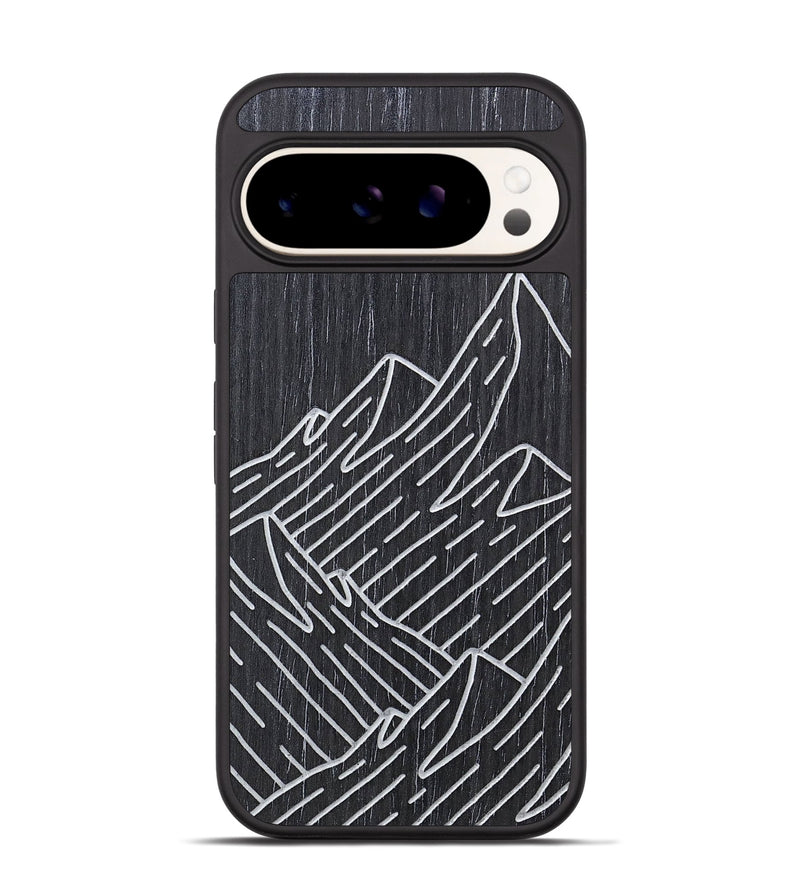 Pixel 9 Wood+Resin Phone Case - Mountain - Ebony (Curated)