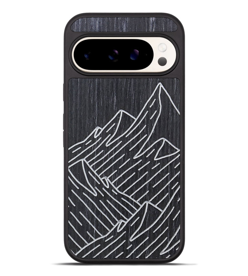 Pixel 9 Pro XL Wood+Resin Phone Case - Mountain - Ebony (Curated)