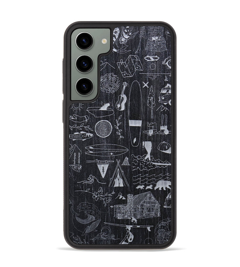 Galaxy S23 Plus Wood+Resin Phone Case - Collage - Ebony (Curated)