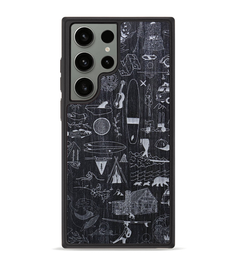 Galaxy S23 Ultra Wood+Resin Phone Case - Collage - Ebony (Curated)