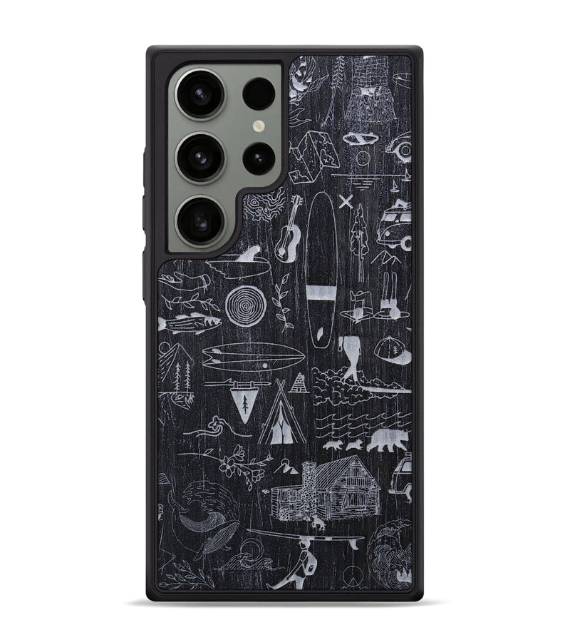 Galaxy S24 Ultra Wood+Resin Phone Case - Collage - Ebony (Curated)