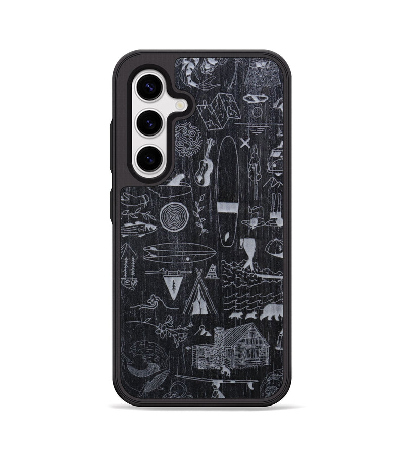 Galaxy S25 Wood Phone Case - Collage - Ebony (Curated, 706262)