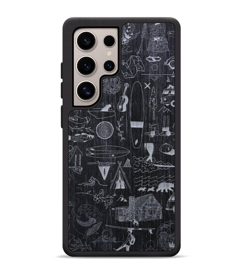 Galaxy S25 Ultra Wood Phone Case - Collage - Ebony (Curated, 706262)