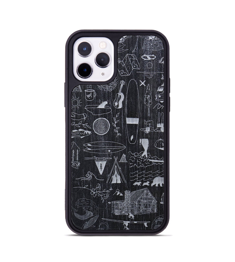 iPhone 11 Pro Wood+Resin Phone Case - Collage - Ebony (Curated)