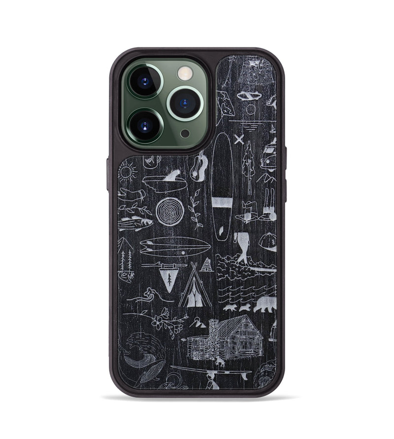 iPhone 13 Pro Wood+Resin Phone Case - Collage - Ebony (Curated)