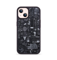 iPhone 14 Wood+Resin Phone Case - Collage - Ebony (Curated)