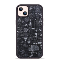 iPhone 14 Plus Wood+Resin Phone Case - Collage - Ebony (Curated)