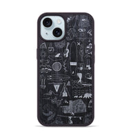 iPhone 15 Wood+Resin Phone Case - Collage - Ebony (Curated)