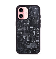 iPhone 16 Wood+Resin Phone Case - Collage - Ebony (Curated)