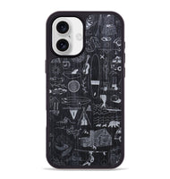 iPhone 16 Plus Wood+Resin Phone Case - Collage - Ebony (Curated)