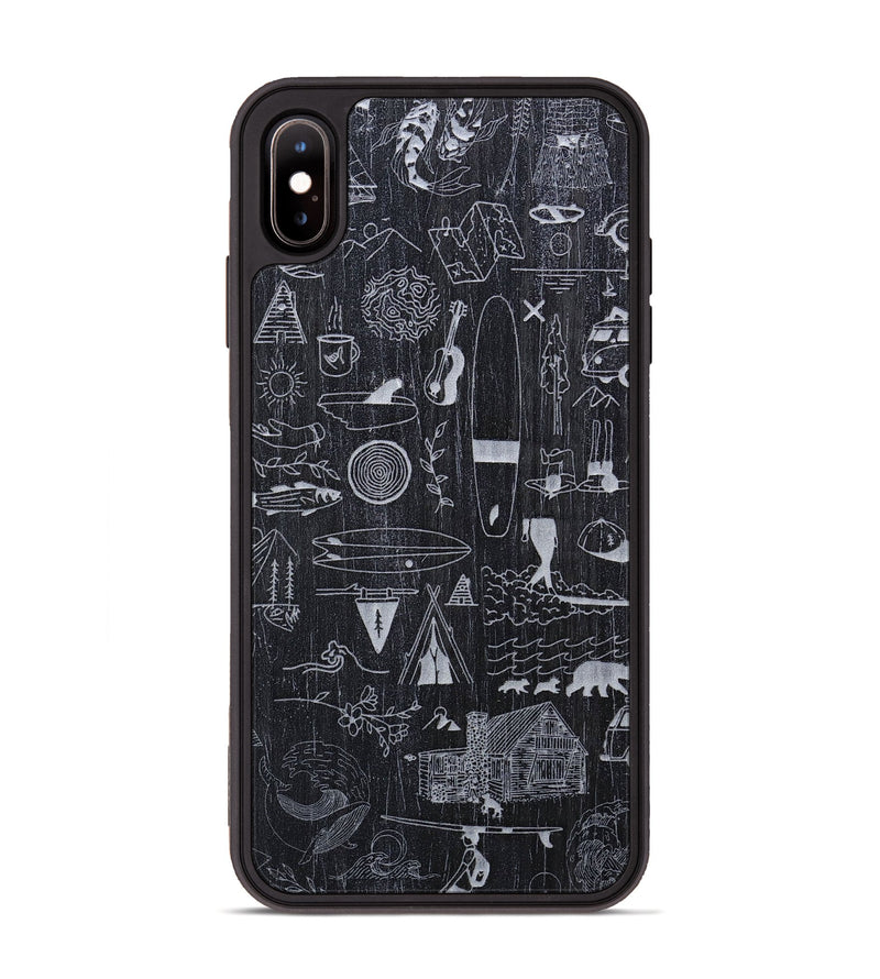 iPhone Xs Max Wood+Resin Phone Case - Collage - Ebony (Curated)