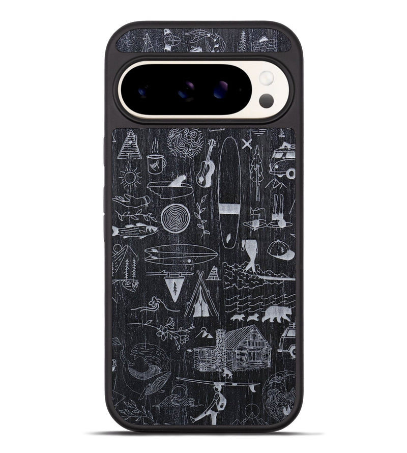 Pixel 9 Pro XL Wood+Resin Phone Case - Collage - Ebony (Curated)