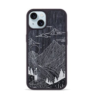 iPhone 15 Wood+Resin Phone Case - Roaming - Ebony (Curated)