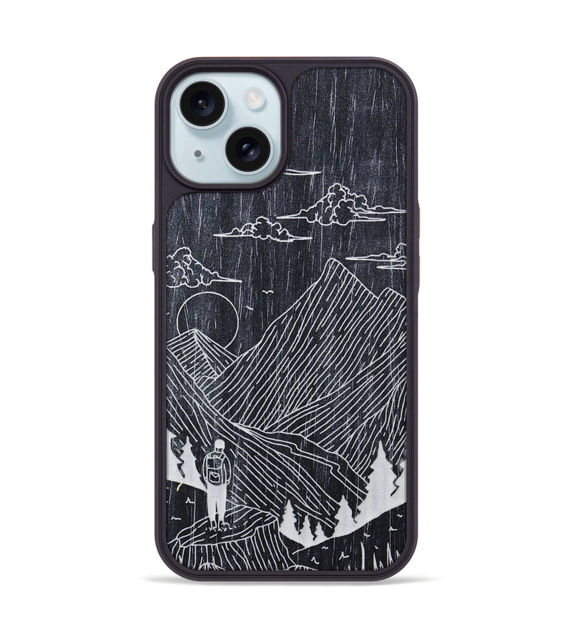 iPhone 15 Wood+Resin Phone Case - Roaming - Ebony (Curated)