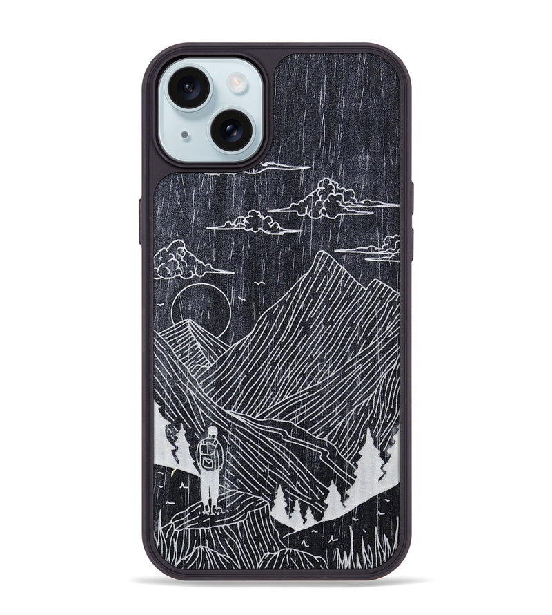 iPhone 15 Plus Wood+Resin Phone Case - Roaming - Ebony (Curated)