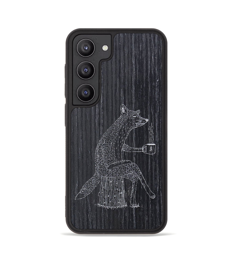 Galaxy S23 Wood+Resin Phone Case - Fox - Ebony (Curated)