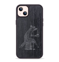 iPhone 14 Plus Wood+Resin Phone Case - Fox - Ebony (Curated)