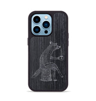 iPhone 14 Pro Wood+Resin Phone Case - Fox - Ebony (Curated)